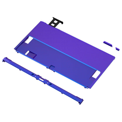 eXtremeRate Retail Chameleon Purple Blue Soft Touch Console Back Plate DIY Replacement Housing Shell Case for Nintendo Switch OLED Console ¨C JoyCon Shell & Kickstand NOT Included - BNSOP3001