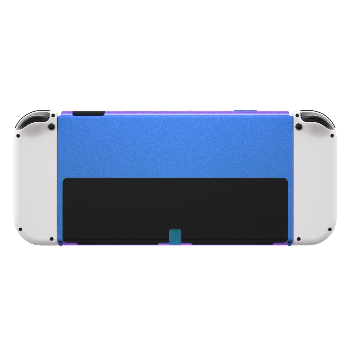 eXtremeRate Retail Chameleon Purple Blue Soft Touch Console Back Plate DIY Replacement Housing Shell Case for Nintendo Switch OLED Console ¨C JoyCon Shell & Kickstand NOT Included - BNSOP3001