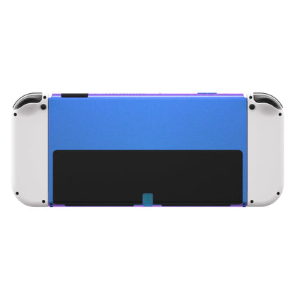 eXtremeRate Retail Chameleon Purple Blue Soft Touch Console Back Plate DIY Replacement Housing Shell Case for Nintendo Switch OLED Console ¨C JoyCon Shell & Kickstand NOT Included - BNSOP3001