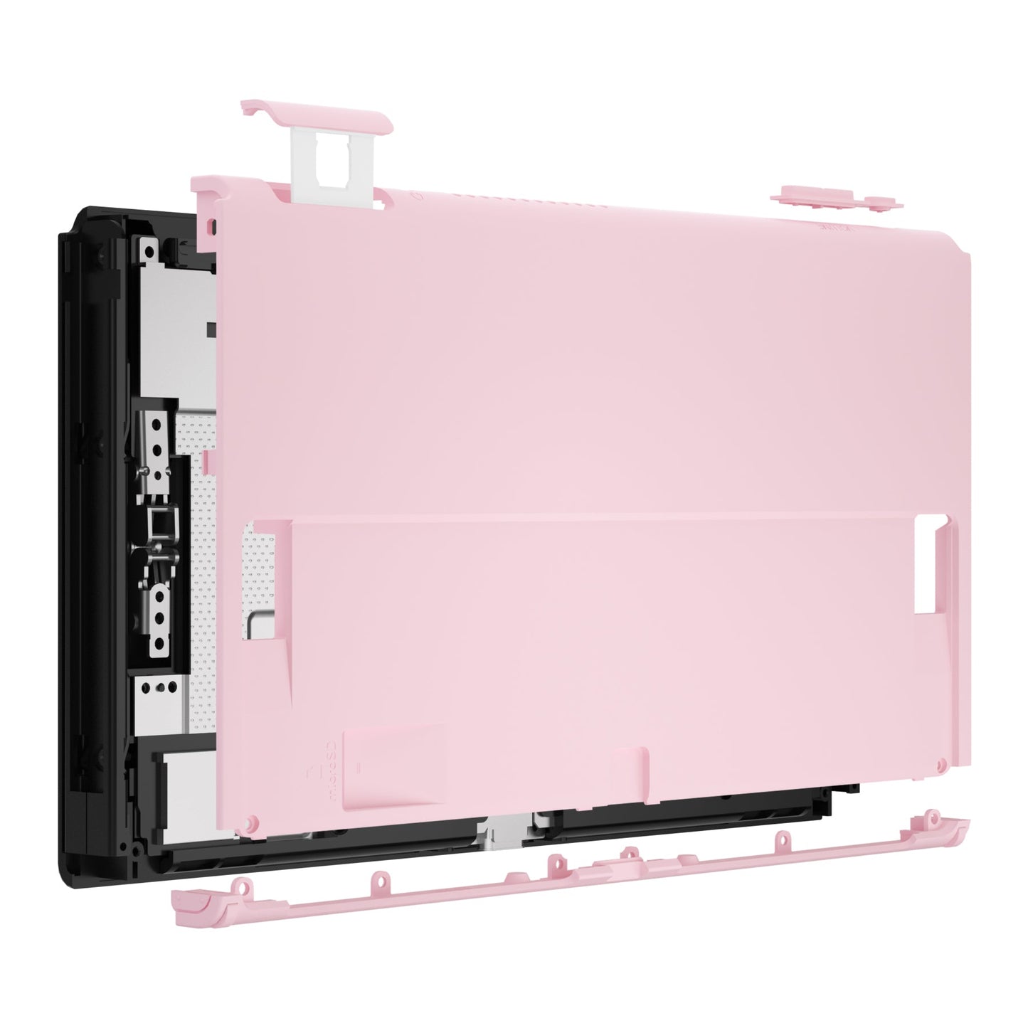 eXtremeRate Retail eXtremeRate Cherry Blossoms Pink Soft Touch Console Back Plate DIY Replacement Housing Shell Case for Nintendo Switch OLED Console ¨C JoyCon Shell & Kickstand NOT Included - BNSOP3003