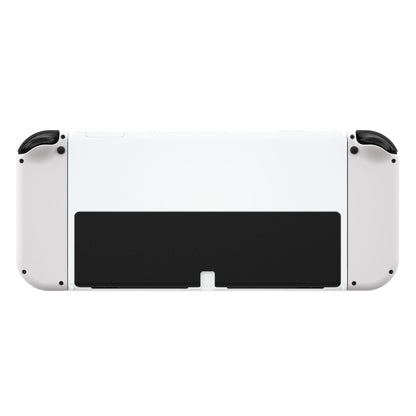 eXtremeRate Retail White Soft Touch Console Back Plate DIY Replacement Housing Shell Case for Nintendo Switch OLED Console ¨C JoyCon Shell & Kickstand NOT Included - BNSOP3005