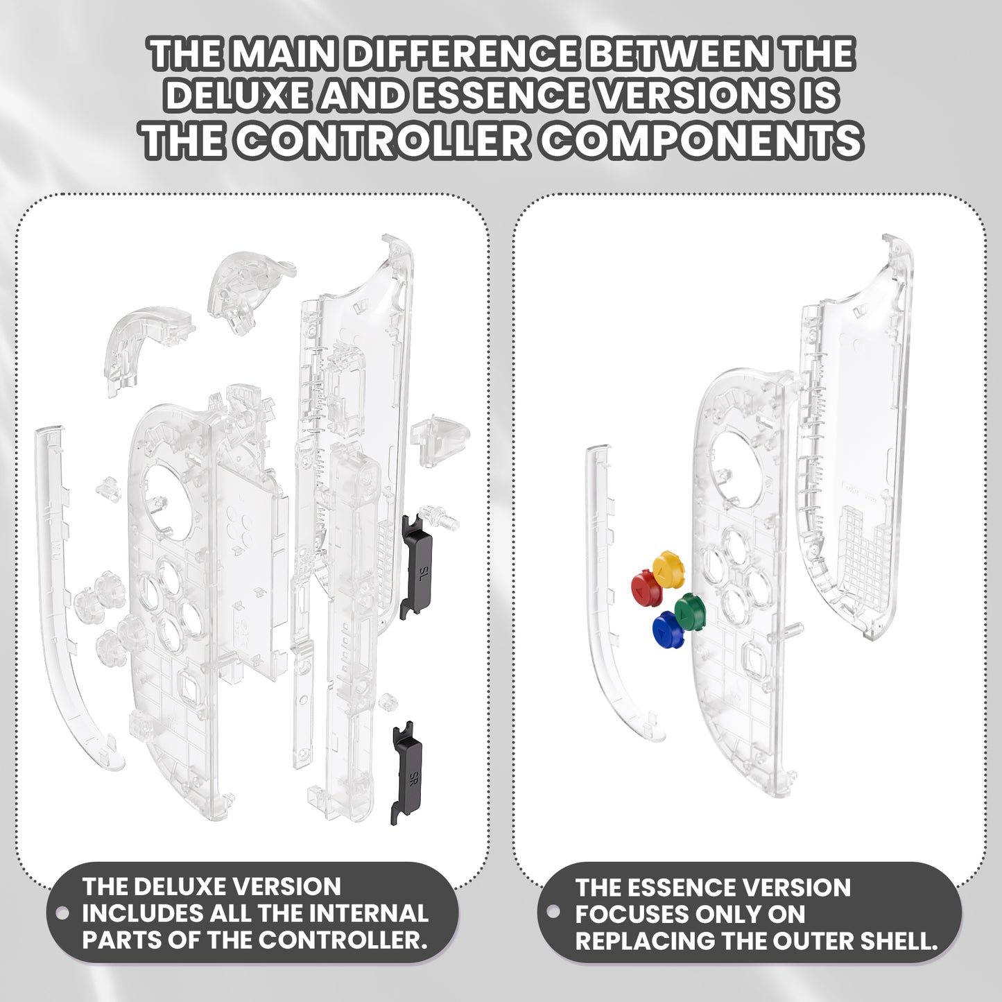 eXtremeRate Nintendo Switch 2対応ジョイコン交換フルセットシェルケース、ボタン付き - エッセンス版【暗闇で光る-グリーン】