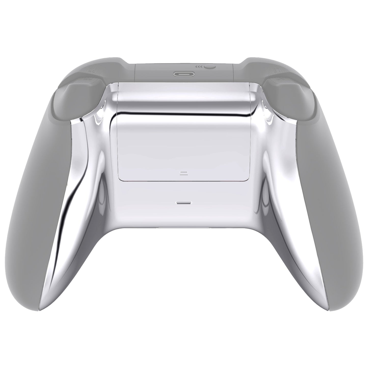 eXtremeRate Retail Chrome Silver Glossy Custom Bottom Shell with Battery Cover for Xbox Series S/X Controller, Replacement Backplate for Xbox Core Controller - Controller & Side Rails NOT Included - BX3D402