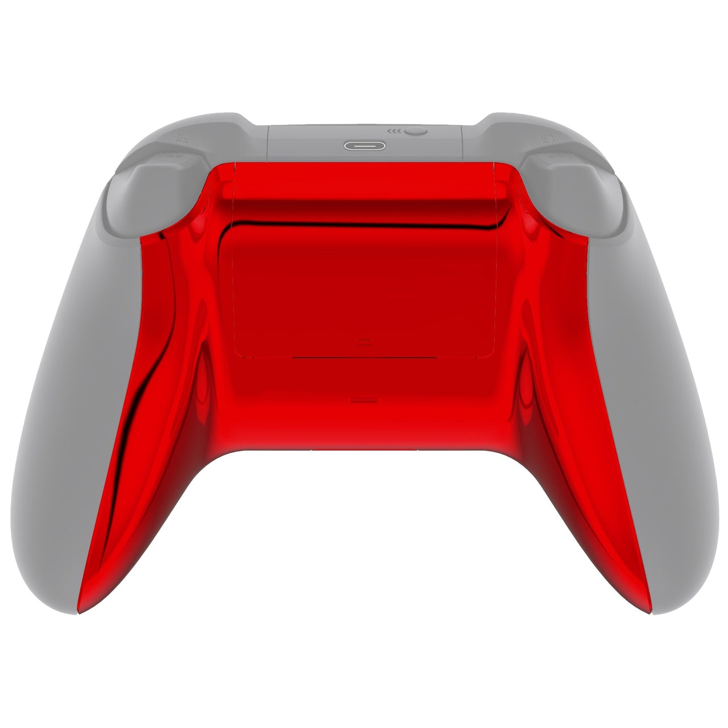 eXtremeRate Retail Chrome Red Glossy Custom Bottom Shell with Battery Cover for Xbox Series S/X Controller, Replacement Backplate for Xbox Core Controller - Controller & Side Rails NOT Included - BX3D403