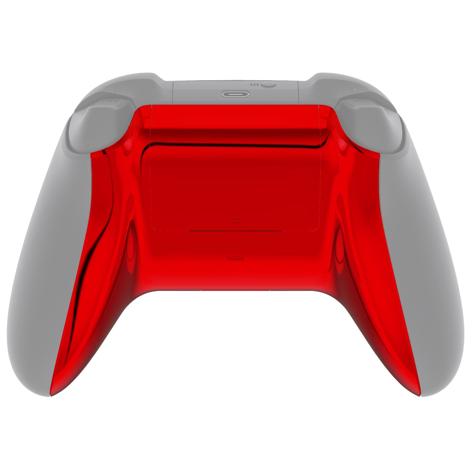 eXtremeRate Retail Chrome Red Glossy Custom Bottom Shell with Battery Cover for Xbox Series S/X Controller, Replacement Backplate for Xbox Core Controller - Controller & Side Rails NOT Included - BX3D403