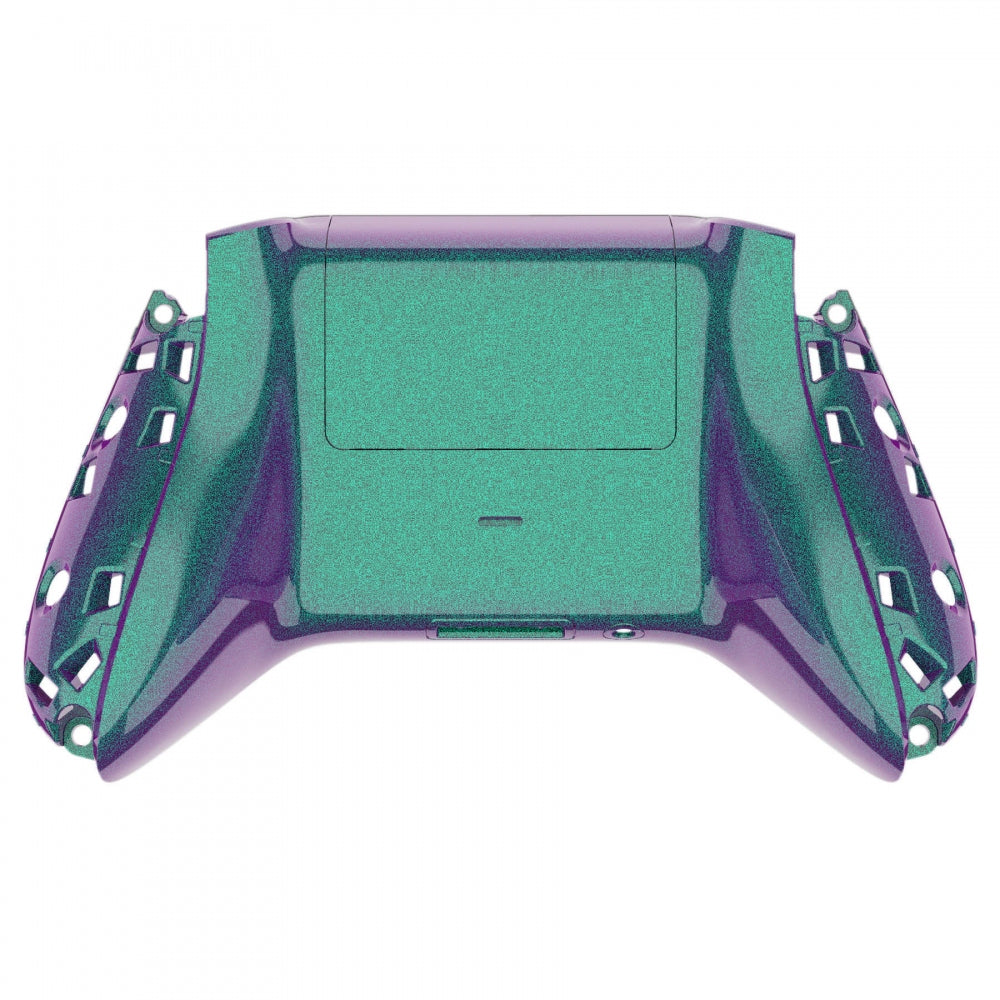 eXtremeRate Retail Chameleon Green Purple Glossy Custom Bottom Shell w/ Battery Cover for Xbox Series S/X Controller - Controller & Side Rails NOT Included - BX3P302