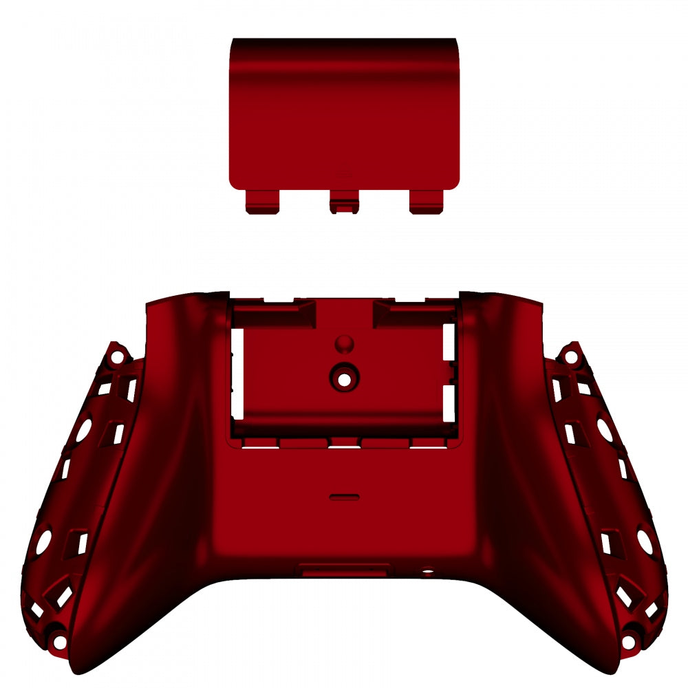 eXtremeRate Retail Scarlet Red Soft Touch Replacement Back Shell w/ Battery Cover for Xbox Series S/X Controller - Controller & Side Rails NOT Included - BX3P303