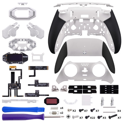 eXtremeRate PS5 edgeコントローラーに対応用BEYOND バックパドルキット、OLEDディスプレイ&エルゴノミックグリップ【ホワイト＆ブラック】