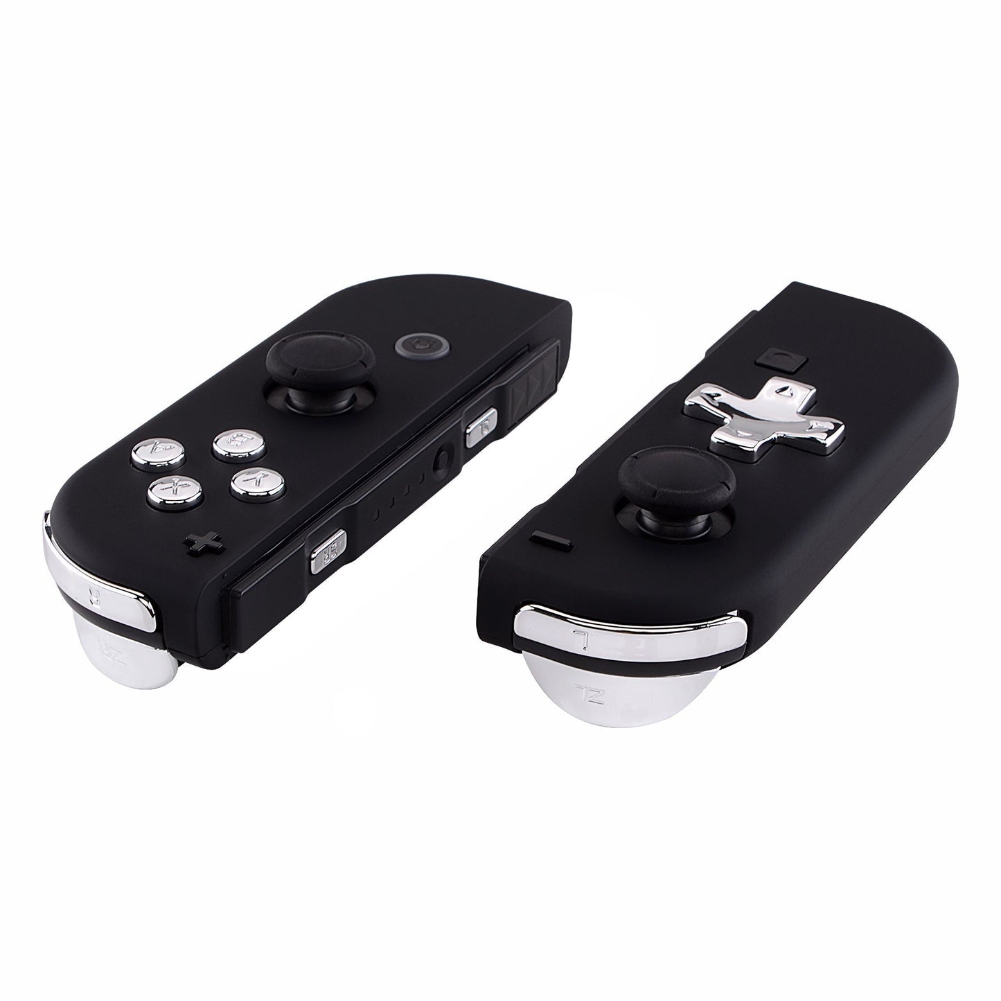 eXtremeRate Retail Chrome Silver D-pad ABXY Keys SR SL L R ZR ZL Trigger Buttons Springs, Replacement Full Set Buttons Fix Kits for NS Switch Joycon & OLED JoyCon (D-pad ONLY Fits for eXtremeRate Joycon D-pad Shell) - BZD402