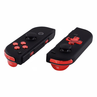 eXtremeRate Retail Chrome Red D-pad ABXY Keys SR SL L R ZR ZL Trigger Buttons Springs, Replacement Full Set Buttons Fix Kits for NS Switch Joycon & OLED JoyCon (D-pad ONLY Fits for eXtremeRate Joycon D-pad Shell)-BZD403