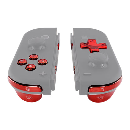 eXtremeRate Retail Chrome Red D-pad ABXY Keys SR SL L R ZR ZL Trigger Buttons Springs, Replacement Full Set Buttons Fix Kits for NS Switch Joycon & OLED JoyCon (D-pad ONLY Fits for eXtremeRate Joycon D-pad Shell)-BZD403