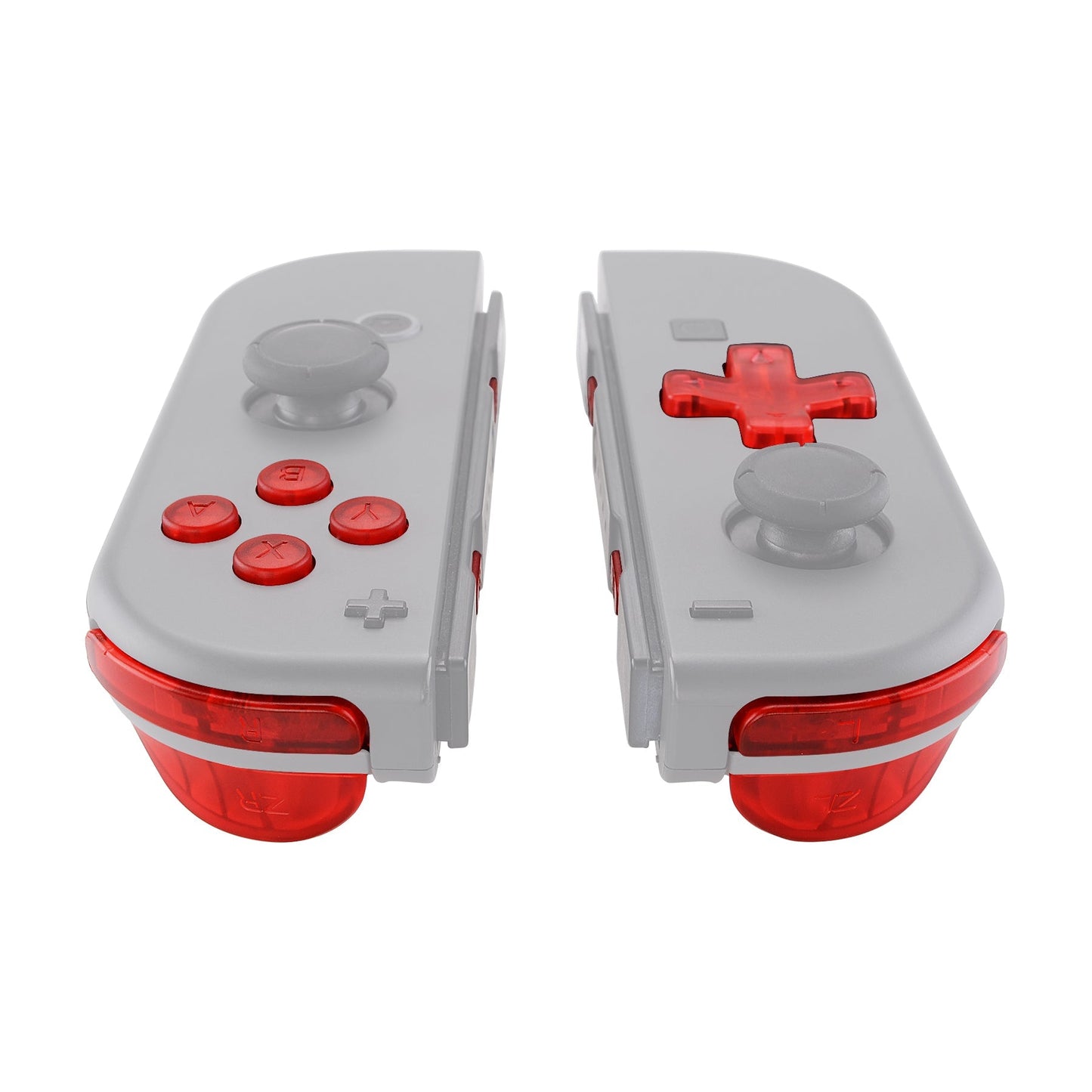 eXtremeRate Retail Transparent Clear Red D-pad ABXY Keys SR SL L R ZR ZL Trigger Buttons Springs, Replacement Full Set Buttons Fix Kits for NS Switch Joycon & OLED JoyCon (D-pad ONLY Fits for eXtremeRate Joycon D-pad Shell) - BZM502