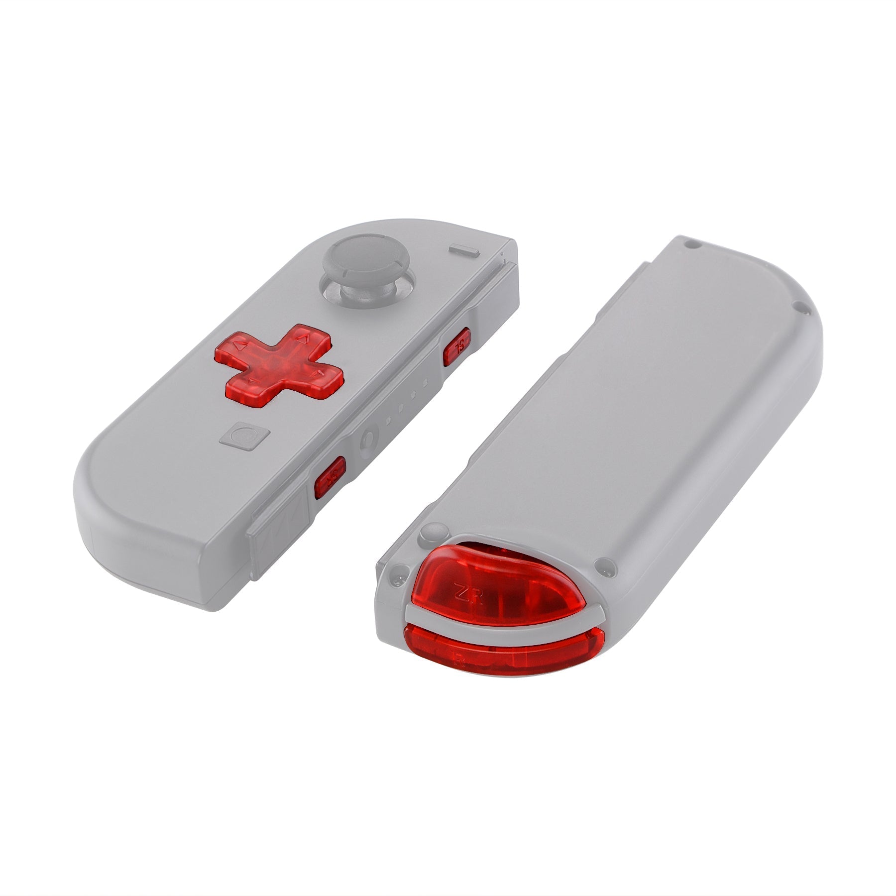 eXtremeRate Retail Transparent Clear Red D-pad ABXY Keys SR SL L R ZR ZL Trigger Buttons Springs, Replacement Full Set Buttons Fix Kits for NS Switch Joycon & OLED JoyCon (D-pad ONLY Fits for eXtremeRate Joycon D-pad Shell) - BZM502