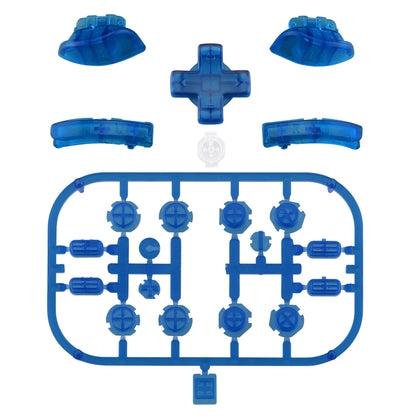 eXtremeRate Dpad Version Replacement Full Set Buttons for Joycon of Switch (D-pad ONLY Fits for eXtremeRate D-pad Shell for Joycon) - Transparent Clear Blue eXtremeRate