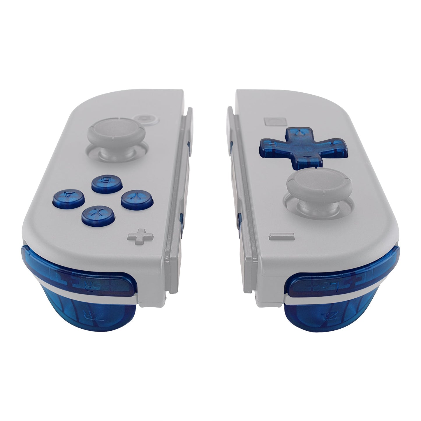 eXtremeRate Retail Transparent Clear Blue D-pad ABXY Keys SR SL L R ZR ZL Trigger Buttons Springs, Replacement Full Set Buttons Fix Kits for NS Switch Joycon & OLED JoyCon (D-pad ONLY Fits for eXtremeRate Joycon D-pad Shell) - BZM504