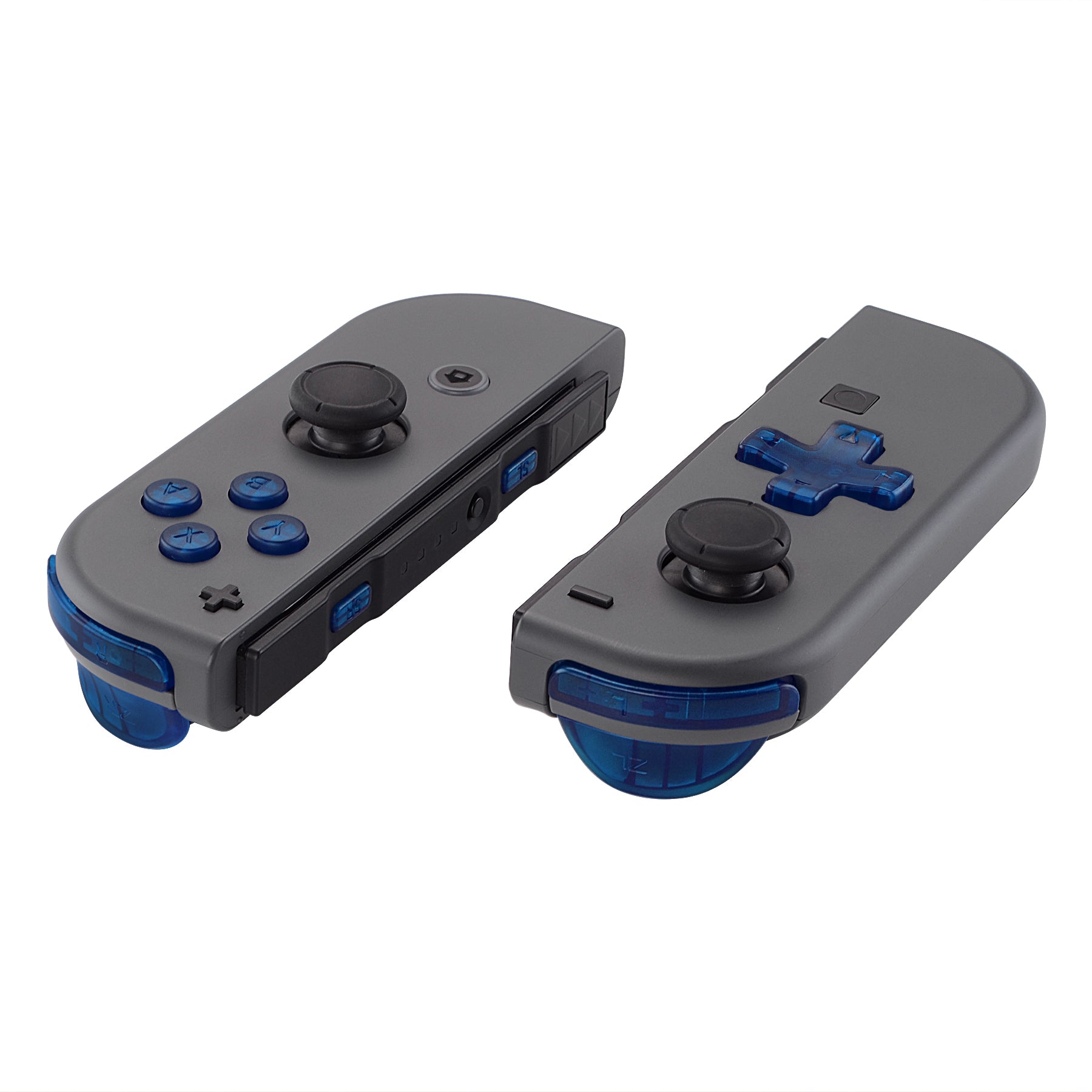 eXtremeRate Retail Transparent Clear Blue D-pad ABXY Keys SR SL L R ZR ZL Trigger Buttons Springs, Replacement Full Set Buttons Fix Kits for NS Switch Joycon & OLED JoyCon (D-pad ONLY Fits for eXtremeRate Joycon D-pad Shell) - BZM504