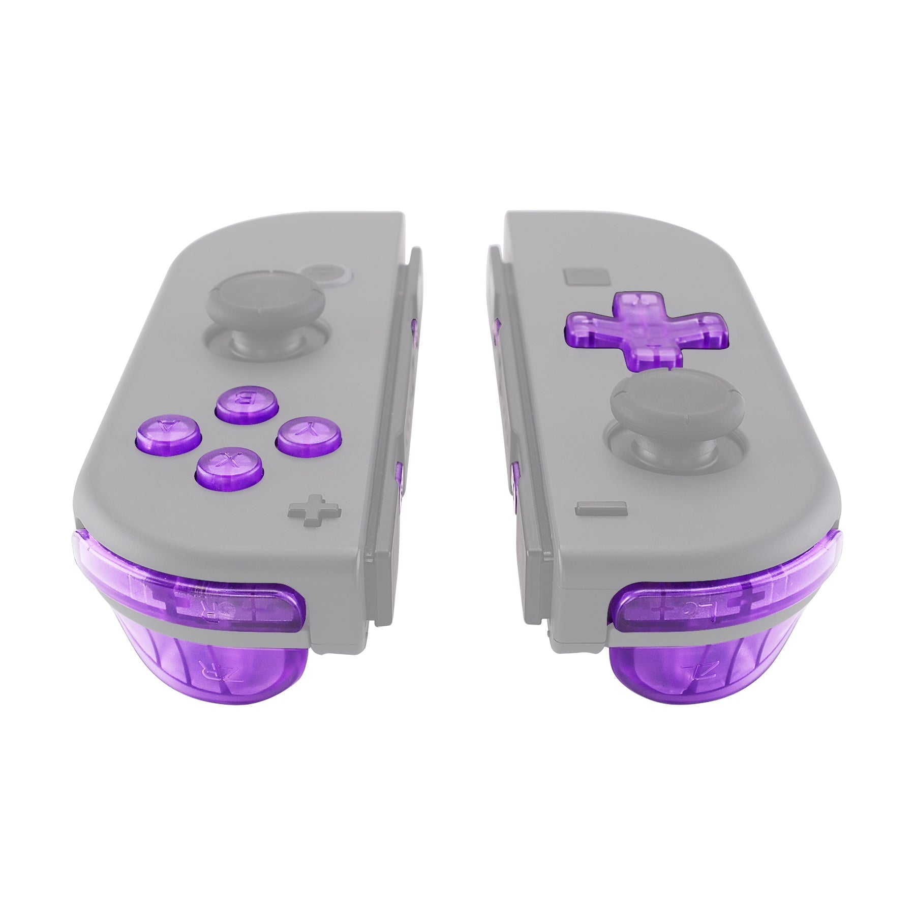 eXtremeRate Retail Clear Atomic Purple D-pad ABXY Keys SR SL L R ZR ZL Trigger Buttons Springs, Replacement Full Set Buttons Fix Kits for NS Switch Joycon & OLED JoyCon (D-pad ONLY Fits for eXtremeRate Joycon D-pad Shell) - BZM505