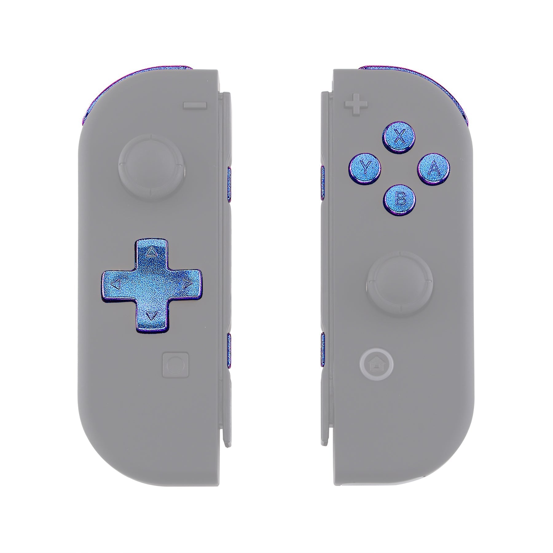 eXtremeRate Retail Chameleon Purple Blue D-pad ABXY Keys SR SL L R ZR ZL Trigger Buttons Springs, Replacement Full Set Buttons Fix Kits for NS Switch Joycon & OLED JoyCon (D-pad ONLY Fits for eXtremeRate Joycon D-pad Shell) - BZP301