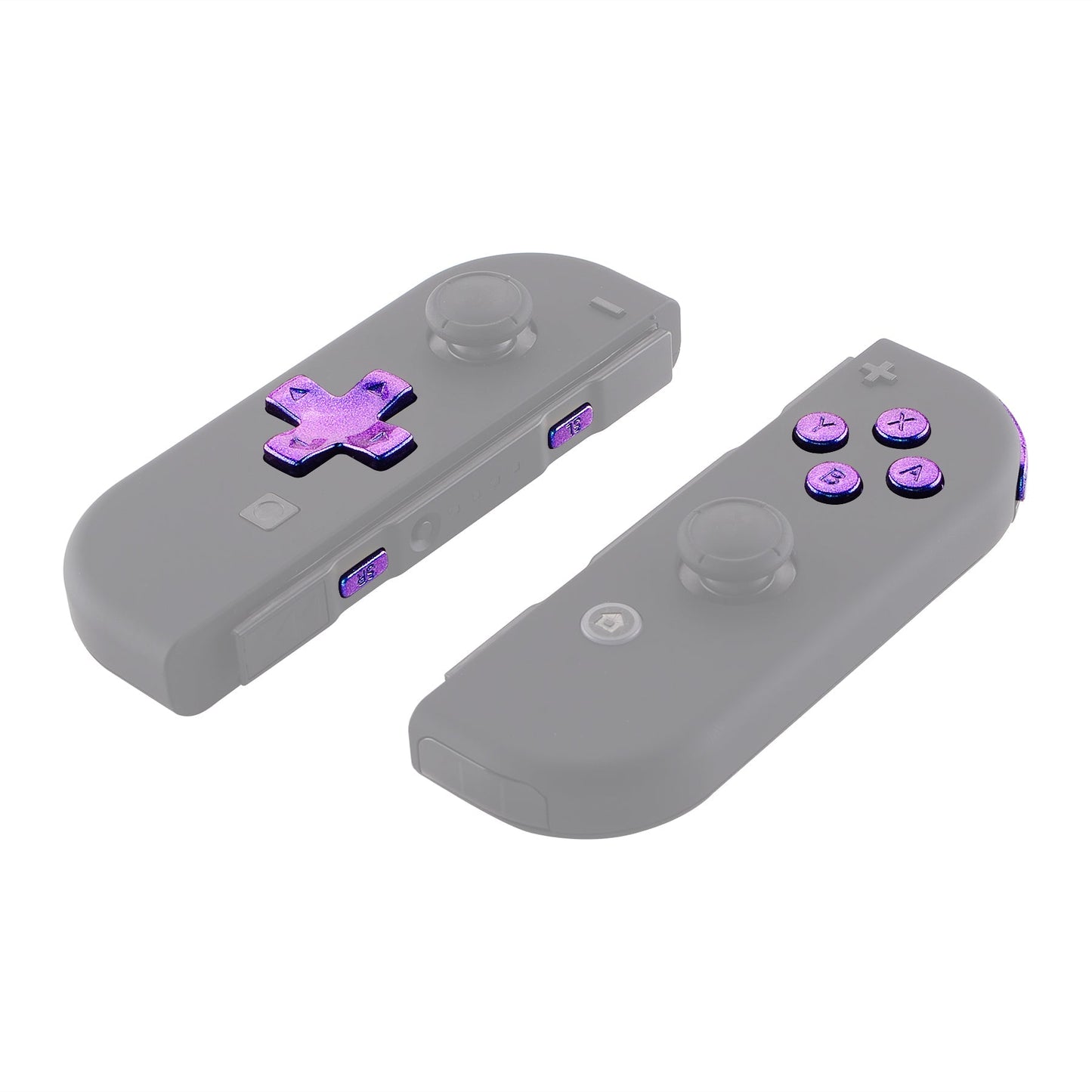 eXtremeRate Retail Chameleon Purple Blue D-pad ABXY Keys SR SL L R ZR ZL Trigger Buttons Springs, Replacement Full Set Buttons Fix Kits for NS Switch Joycon & OLED JoyCon (D-pad ONLY Fits for eXtremeRate Joycon D-pad Shell) - BZP301