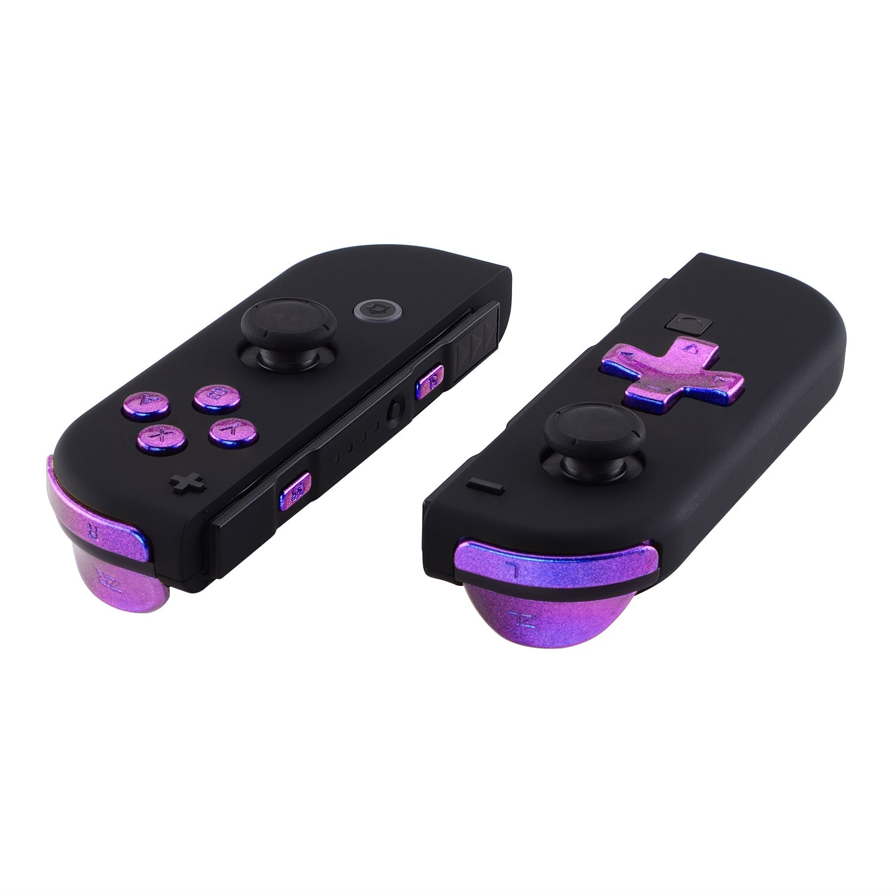 eXtremeRate Retail Chameleon Purple Blue D-pad ABXY Keys SR SL L R ZR ZL Trigger Buttons Springs, Replacement Full Set Buttons Fix Kits for NS Switch Joycon & OLED JoyCon (D-pad ONLY Fits for eXtremeRate Joycon D-pad Shell) - BZP301