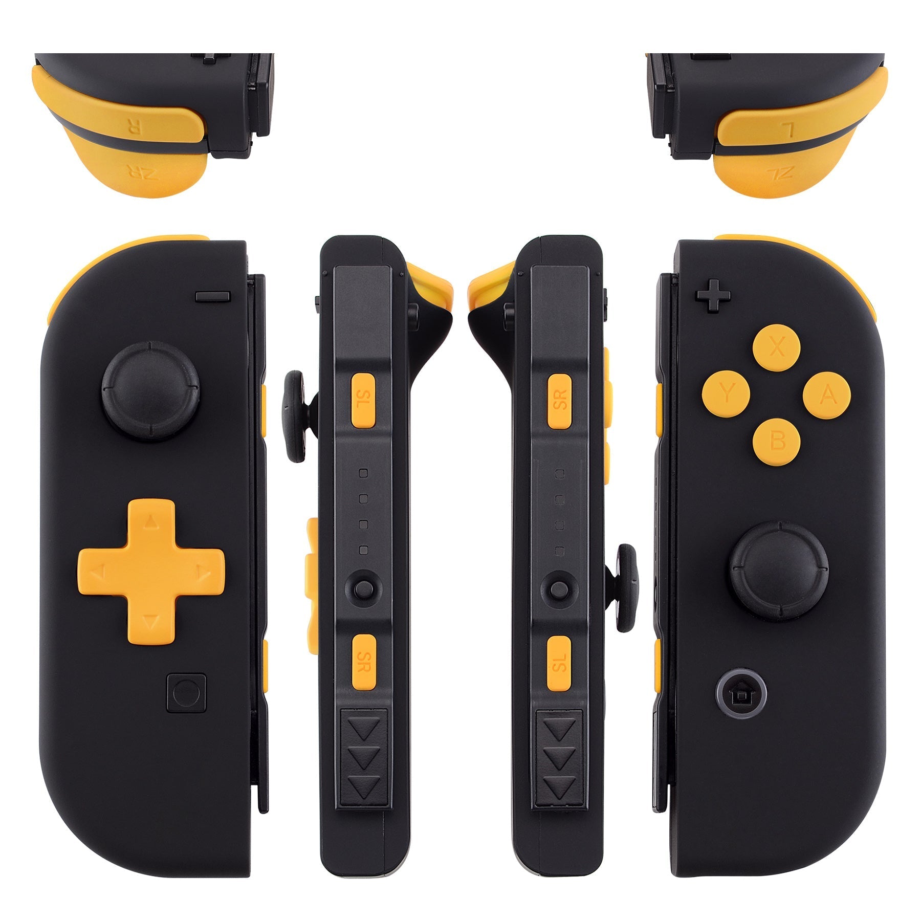 eXtremeRate Retail Caution Yellow D-pad ABXY Keys SR SL L R ZR ZL Trigger Buttons Springs, Replacement Full Set Buttons Fix Kits for NS Switch Joycon & OLED JoyCon (D-pad ONLY Fits for eXtremeRate Joycon D-pad Shell) - BZP305