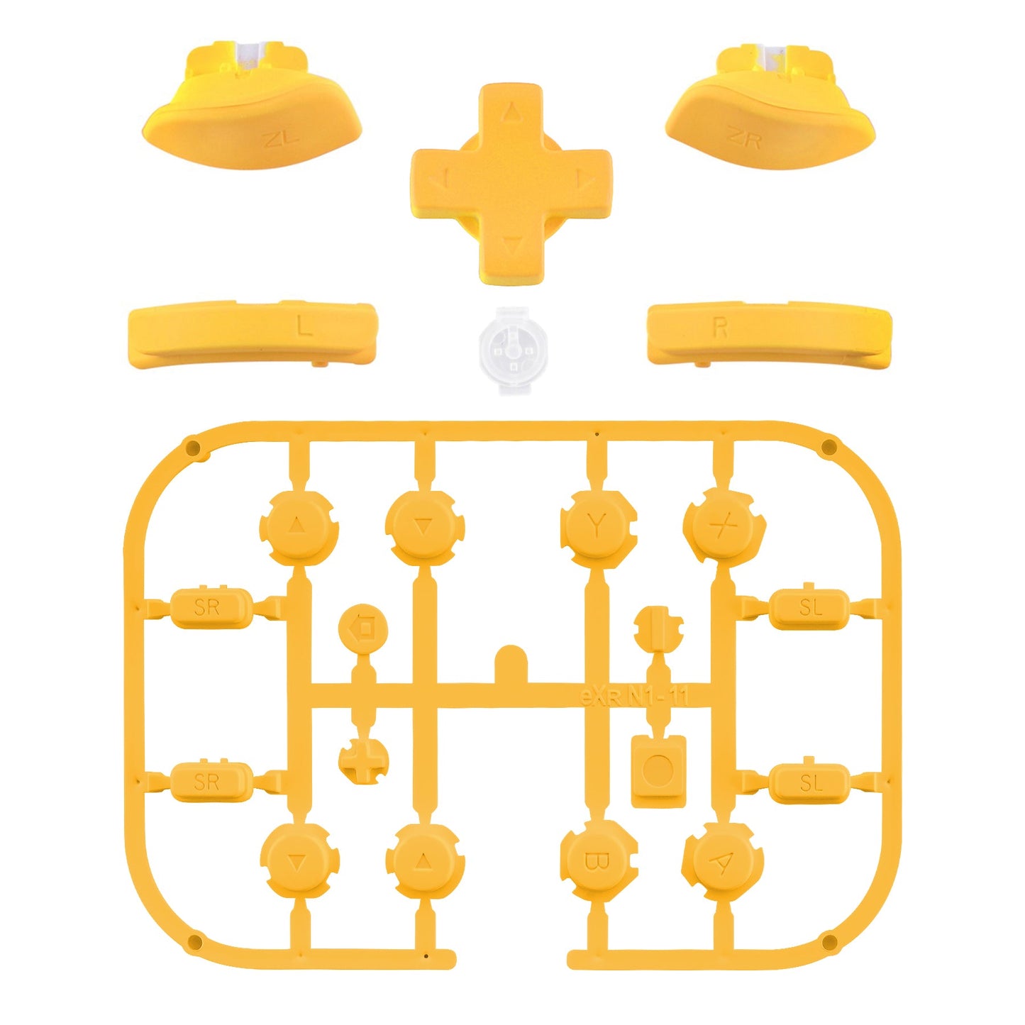 eXtremeRate Dpad Version Replacement Full Set Buttons for Joycon of Switch (D-pad ONLY Fits for eXtremeRate D-pad Shell for Joycon) - Caution Yellow eXtremeRate