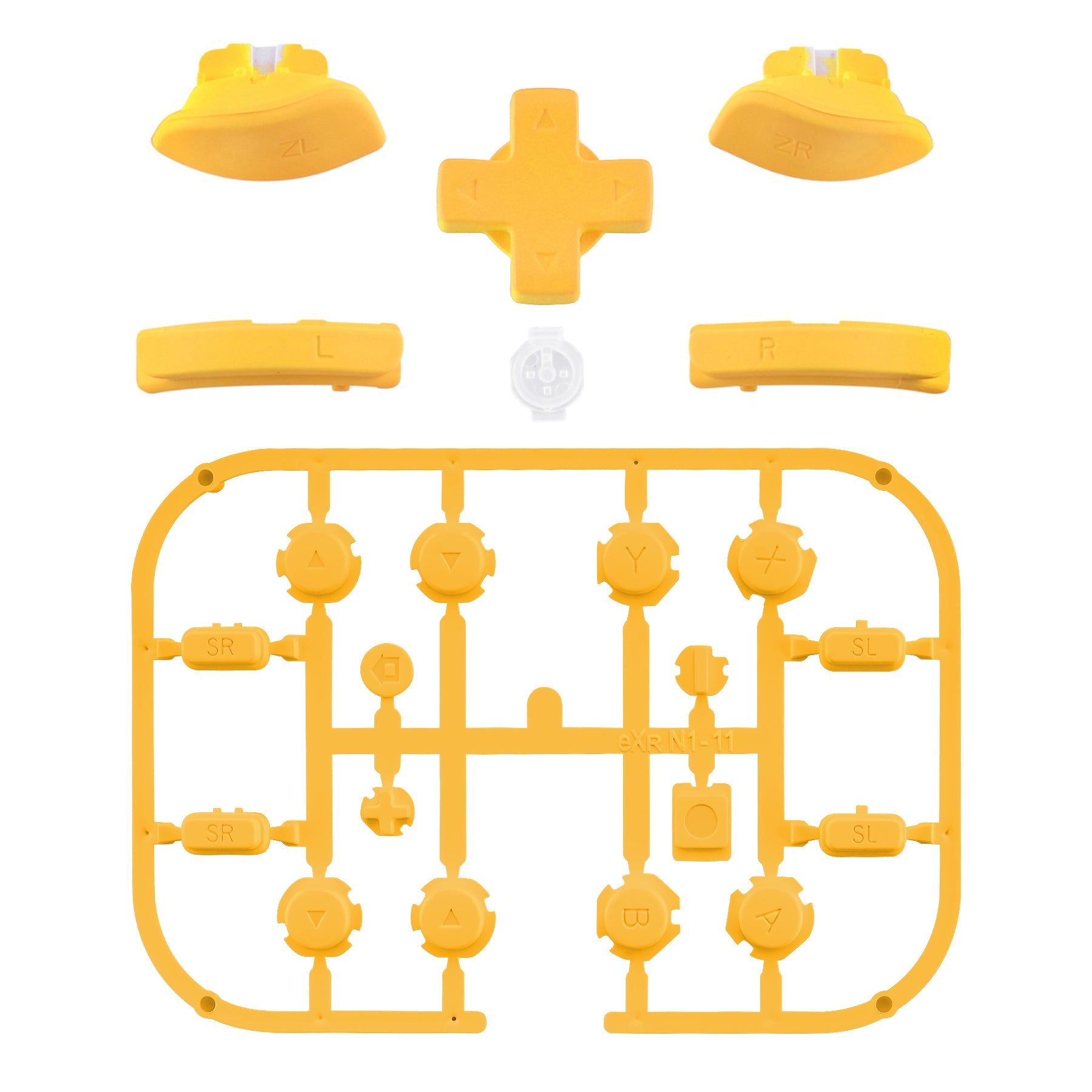 eXtremeRate Dpad Version Replacement Full Set Buttons for Joycon of Switch (D-pad ONLY Fits for eXtremeRate D-pad Shell for Joycon) - Caution Yellow eXtremeRate