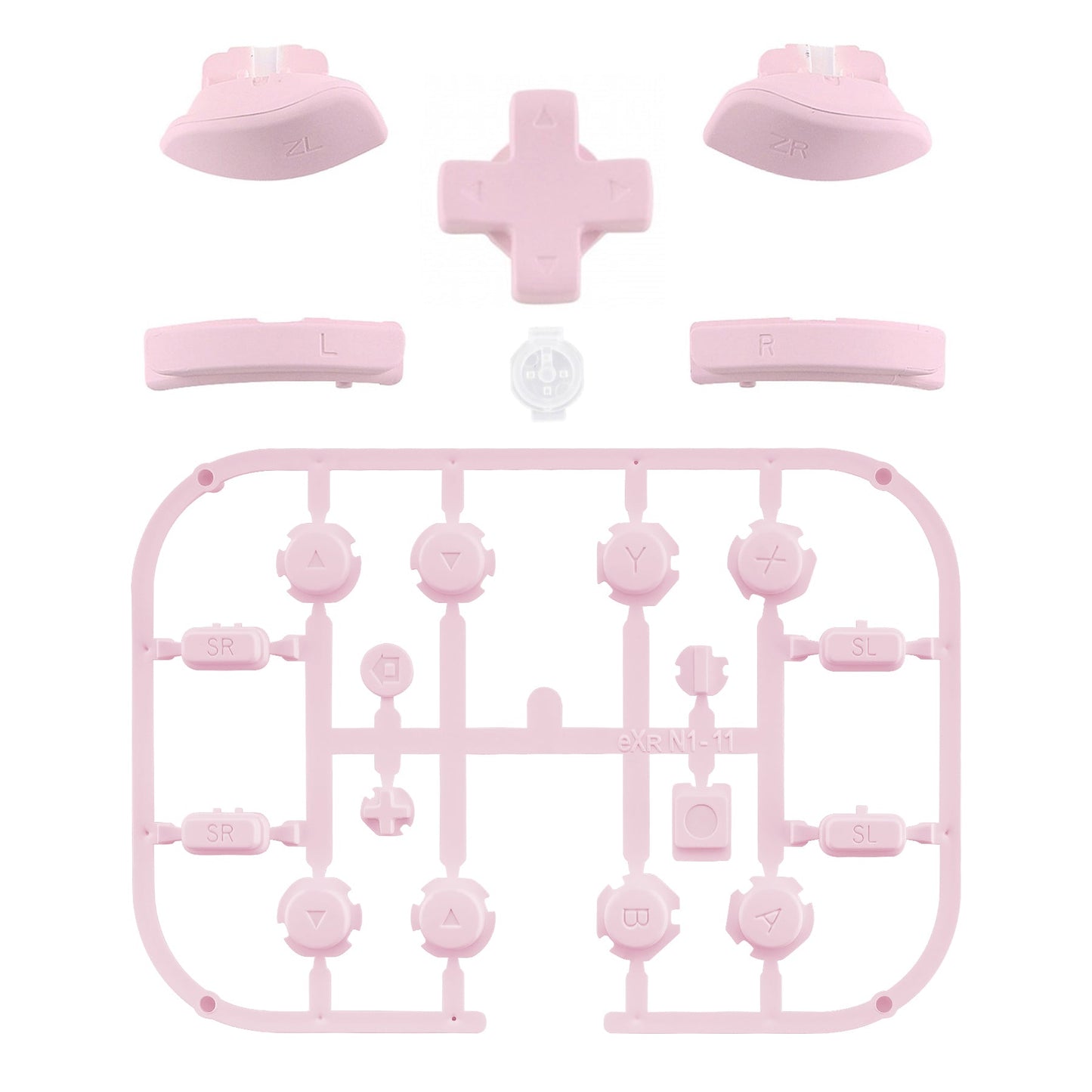 eXtremeRate Dpad Version Replacement Full Set Buttons for Joycon of Switch (D-pad ONLY Fits for eXtremeRate D-pad Shell for Joycon) - Cherry Blossoms Pink eXtremeRate