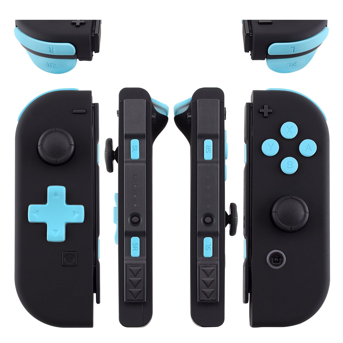 eXtremeRate Retail Heaven Blue D-pad ABXY Keys SR SL L R ZR ZL Trigger Buttons Springs, Replacement Full Set Buttons Fix Kits for NS Switch Joycon & OLED JoyCon (D-pad ONLY Fits for eXtremeRate Joycon D-pad Shell) - BZP307