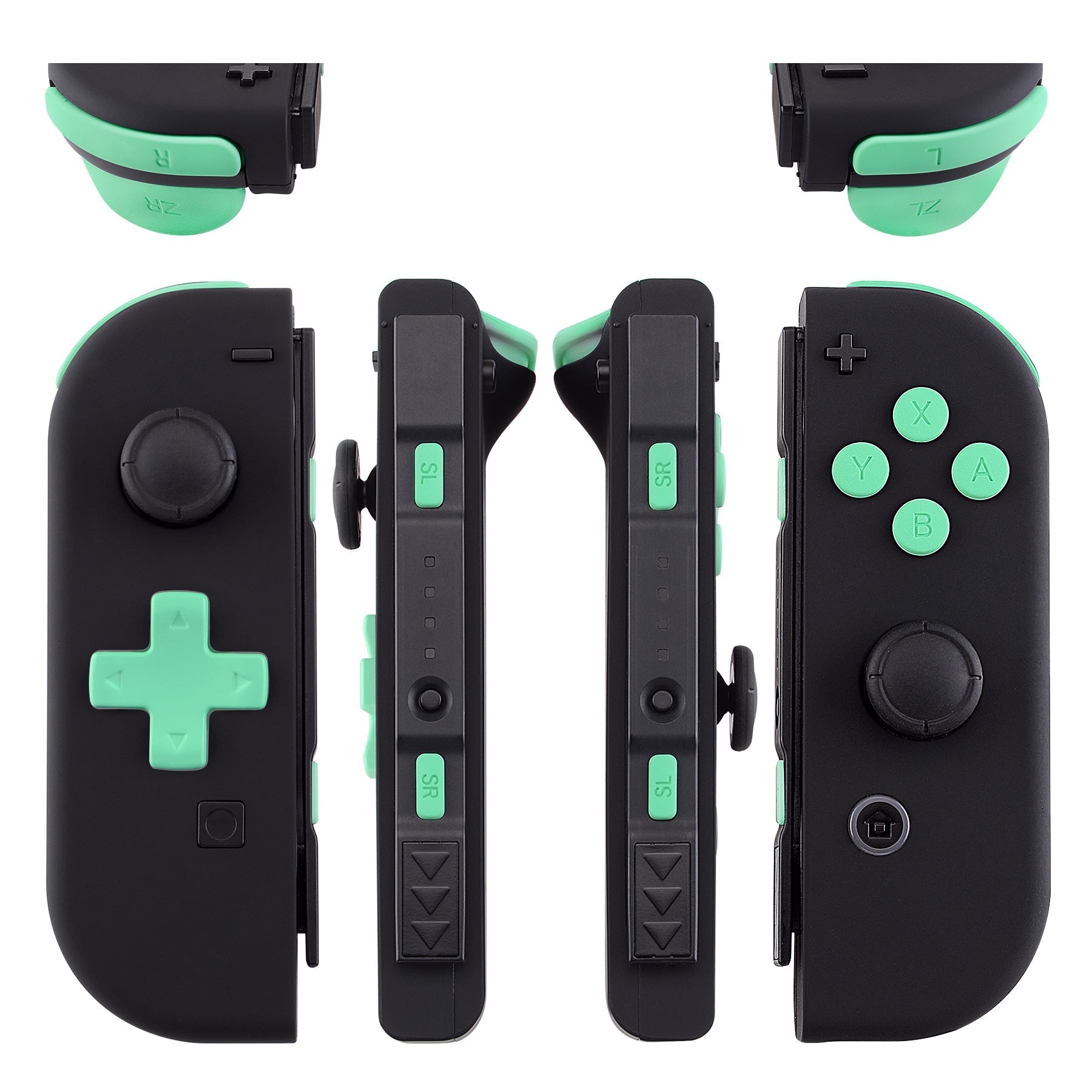 eXtremeRate Retail Mint Green D-pad ABXY Keys SR SL L R ZR ZL Trigger Buttons Springs, Replacement Full Set Buttons Fix Kits for NS Switch Joycon & OLED JoyCon (D-pad ONLY Fits for eXtremeRate Joycon D-pad Shell) - BZP308