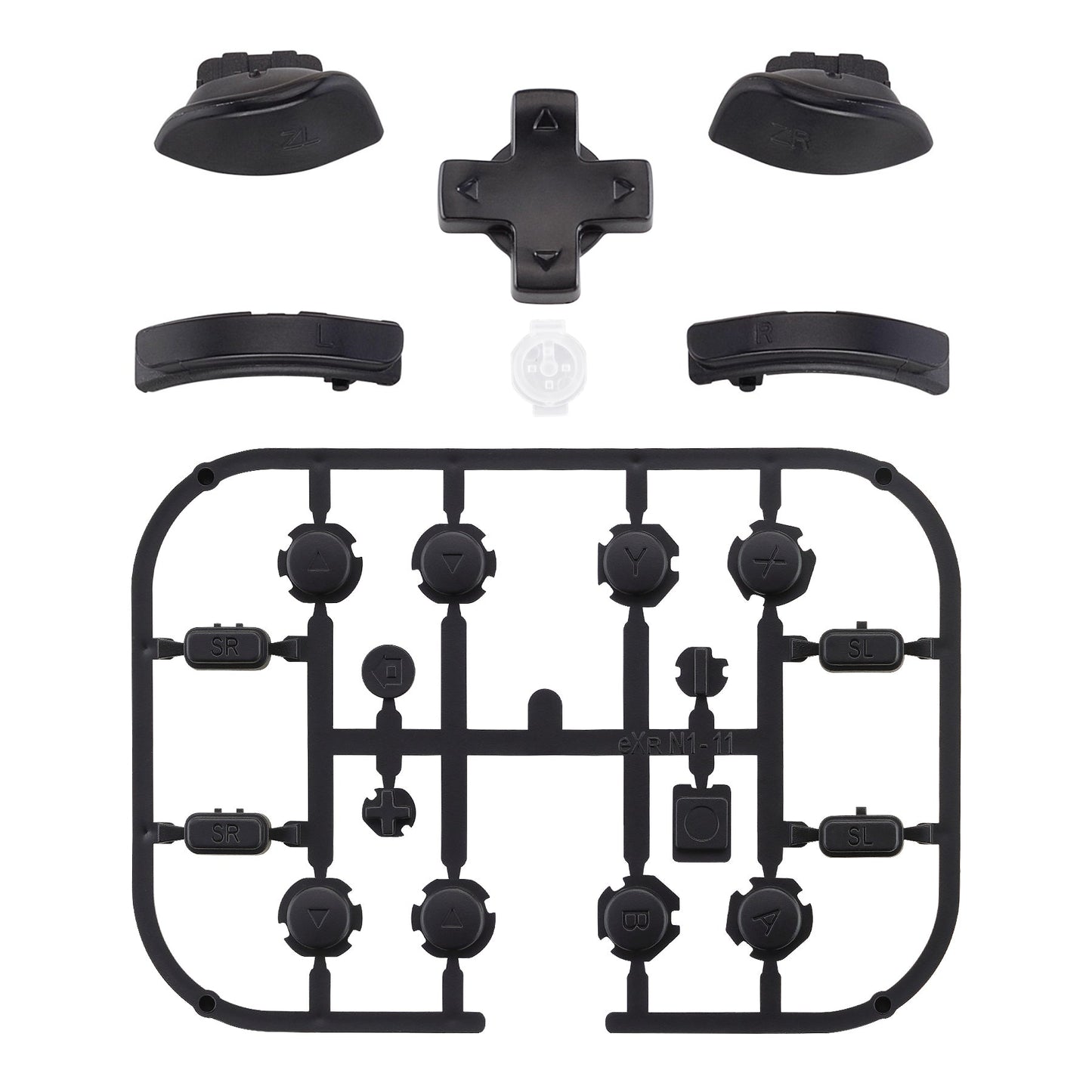 eXtremeRate Dpad Version Replacement Full Set Buttons for Joycon of Switch (D-pad ONLY Fits for eXtremeRate D-pad Shell for Joycon) - Black eXtremeRate