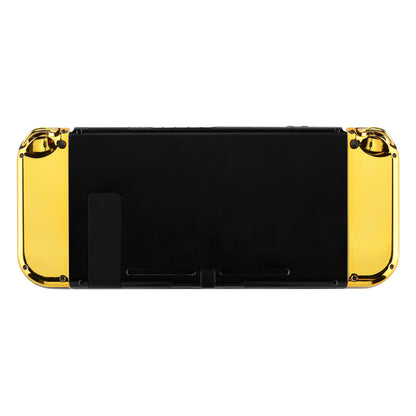 eXtremeRate Retail Chrome Gold Handheld Controller Housing With Full Set Buttons DIY Replacement Shell Case for NS Switch JoyCon & OLED JoyCon - Console Shell NOT Included - CD401