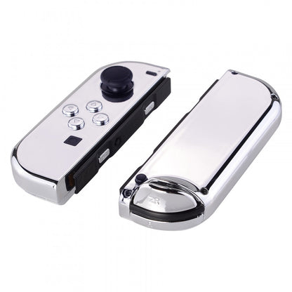 eXtremeRate Retail Chrome Silver Handheld Controller Housing With Full Set Buttons DIY Replacement Shell Case for NS Switch JoyCon & OLED JoyCon - Console Shell NOT Included - CD402