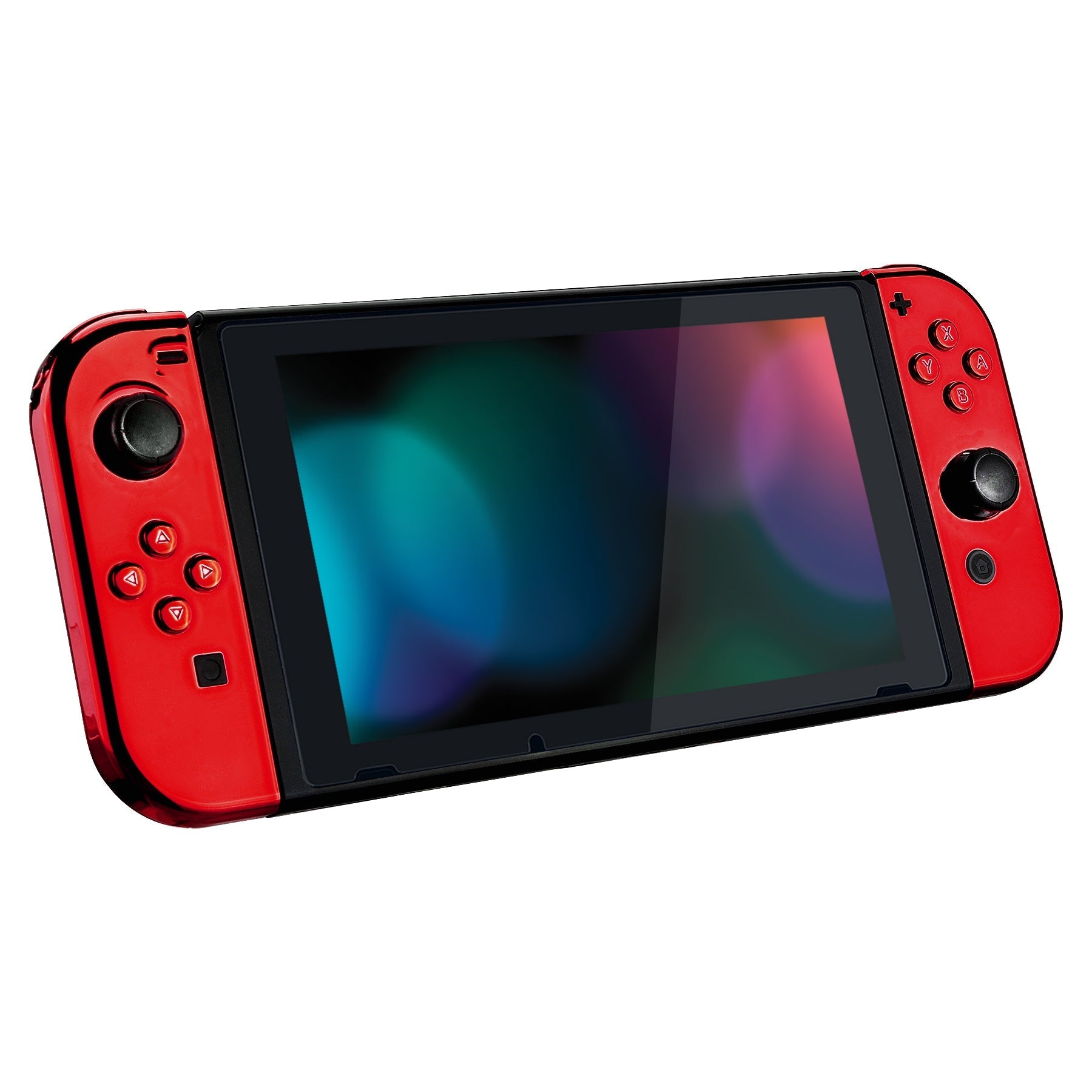 eXtremeRate Retail Chrome Red Handheld Controller Housing With Full Set Buttons DIY Replacement Shell Case for NS Switch JoyCon & OLED JoyCon - Console Shell NOT Included - CD403