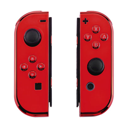 eXtremeRate Replacement Full Set Shell Case with Buttons for Joycon of NS Switch - Chrome Red eXtremeRate