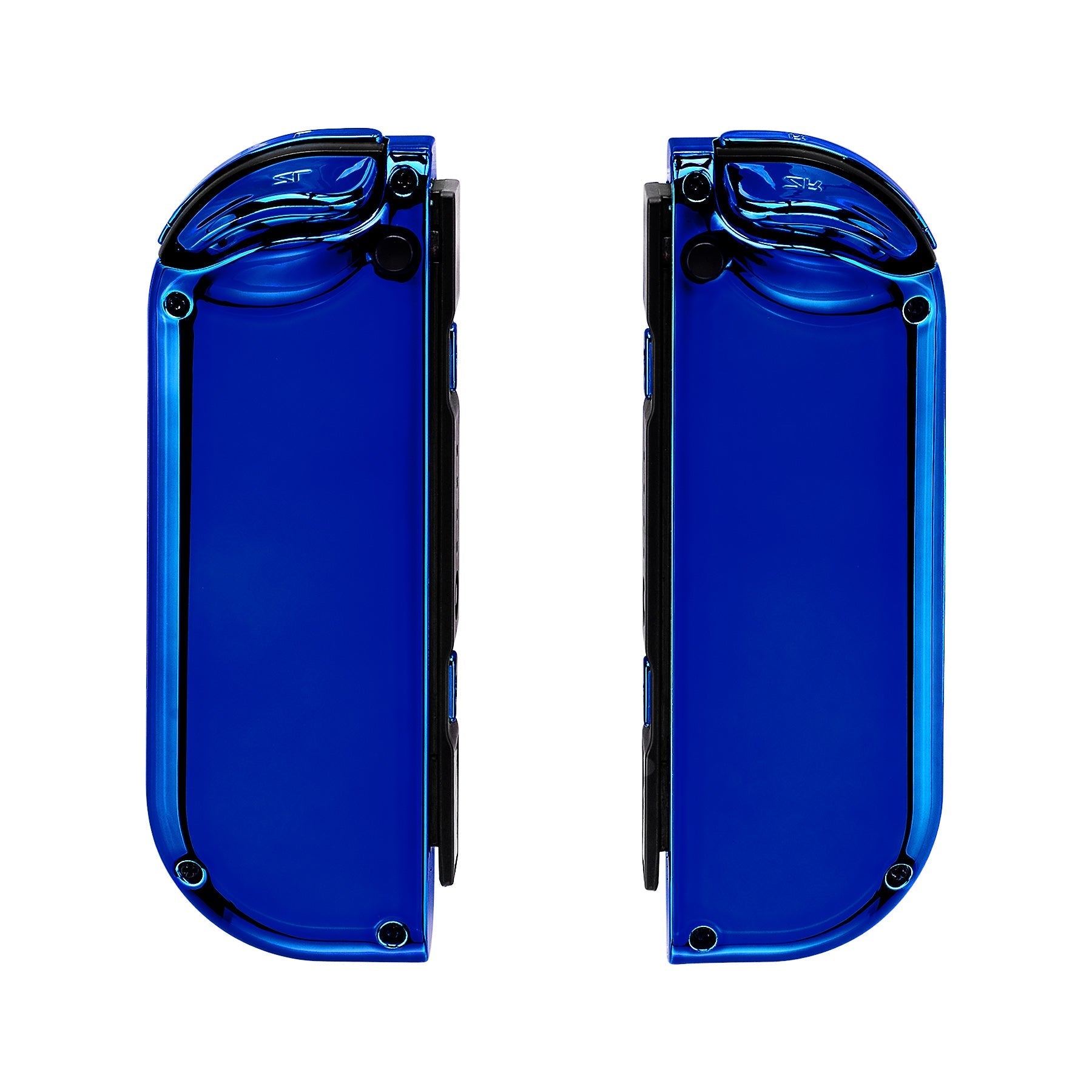 eXtremeRate Retail Chrome Blue Handheld Controller Housing With Full Set Buttons DIY Replacement Shell Case for NS Switch JoyCon & OLED JoyCon - Console Shell NOT Included - CD404