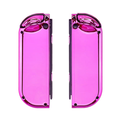 eXtremeRate Retail Chrome Pink Glossy Joycon Handheld Controller Housing with Full Set Buttons, DIY Replacement Shell Case for NS Switch JoyCon & OLED JoyCon - Console Shell NOT Included - CD406