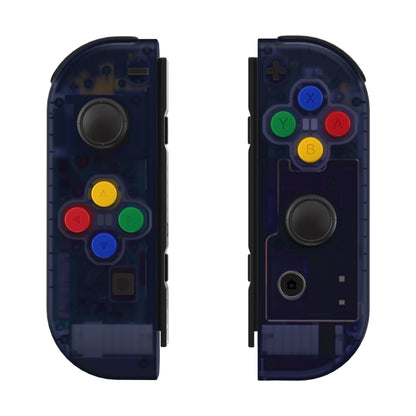 eXtremeRate NS Switch用ジョイコン交換フルセットシェルケースボタン付き【クリアディープオーシャンブルー】