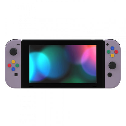 eXtremeRate Retail Dark Grayish Violet Soft Touch Grip Joycon Handheld Controller Housing with ABXY Direction Buttons, DIY Replacement Shell Case for NS Switch JoyCon & OLED JoyCon - Console Shell NOT Included - CP327