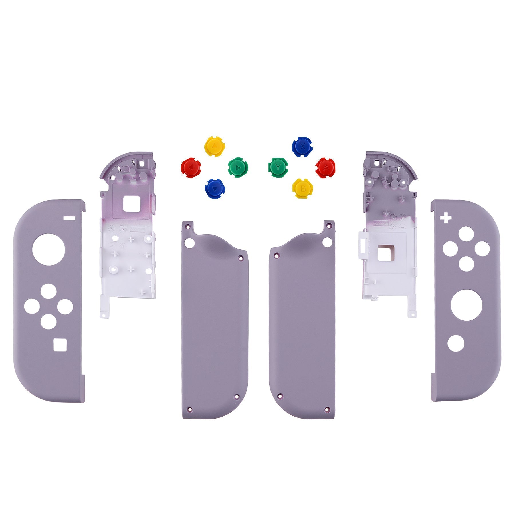 eXtremeRate Retail Dark Grayish Violet Soft Touch Grip Joycon Handheld Controller Housing with ABXY Direction Buttons, DIY Replacement Shell Case for NS Switch JoyCon & OLED JoyCon - Console Shell NOT Included - CP327