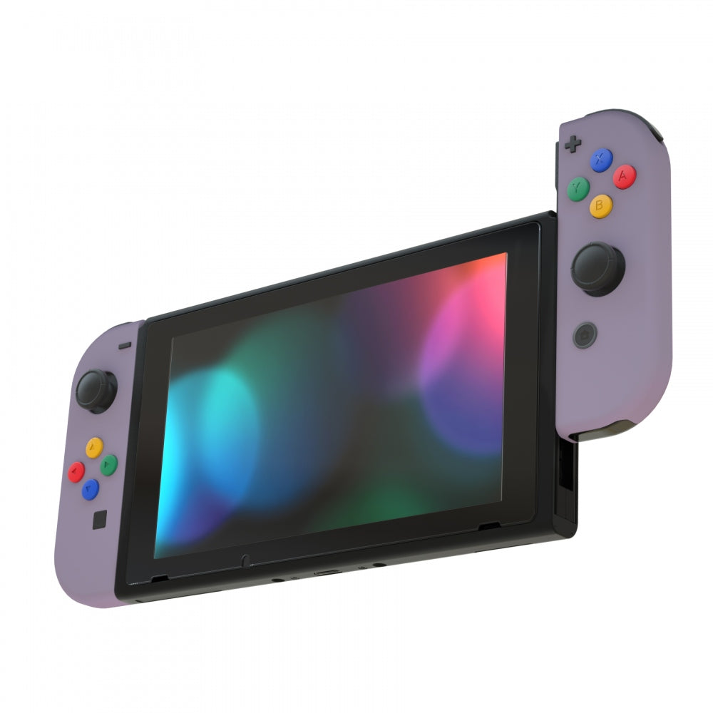 eXtremeRate Retail Dark Grayish Violet Soft Touch Grip Joycon Handheld Controller Housing with ABXY Direction Buttons, DIY Replacement Shell Case for NS Switch JoyCon & OLED JoyCon - Console Shell NOT Included - CP327