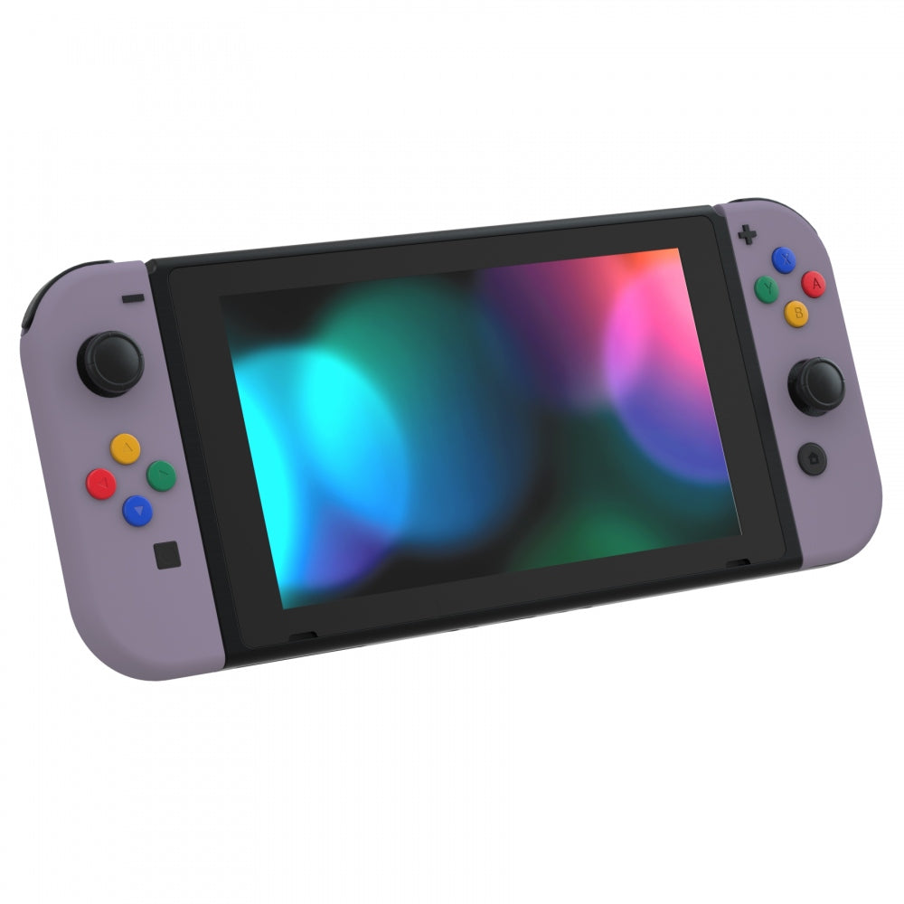 eXtremeRate Retail Dark Grayish Violet Soft Touch Grip Joycon Handheld Controller Housing with ABXY Direction Buttons, DIY Replacement Shell Case for NS Switch JoyCon & OLED JoyCon - Console Shell NOT Included - CP327