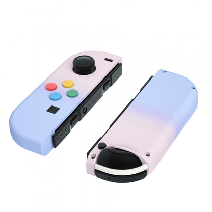 eXtremeRate Retail Pink Violet Soft Touch Grip Gradient Joycon Handheld Controller Housing with Coloful Buttons, DIY Replacement Shell Case for NS Switch JoyCon & OLED JoyCon - Joycon and Console NOT Included - CP333