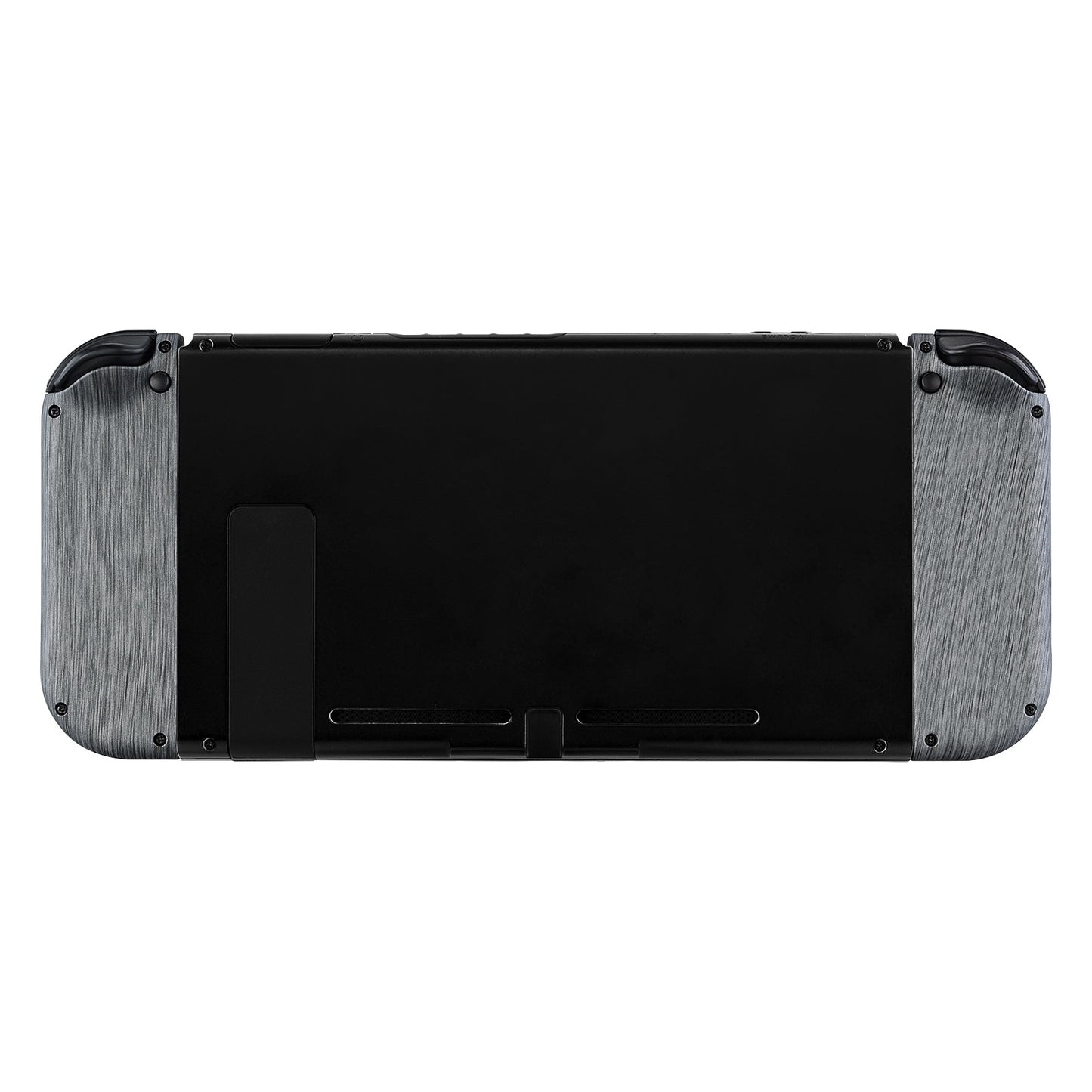 eXtremeRate Retail Soft Touch Grip Brushed Silver Patterned Joycon Handheld Controller Housing with Full Set Buttons, DIY Replacement Shell Case for NS Switch JoyCon & OLED JoyCon - Console Shell NOT Included -CS206