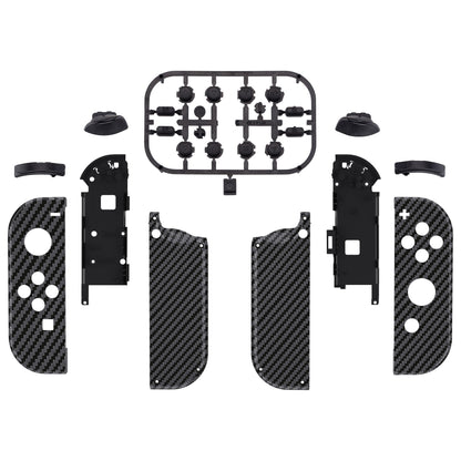 eXtremeRate Retail Graphite Carbon Fiber Handheld Controller Housing with Buttons, DIY Replacement Shell Case for NS Switch JoyCon & OLED JoyCon ¨C Joycon and Console NOT Included - CS209