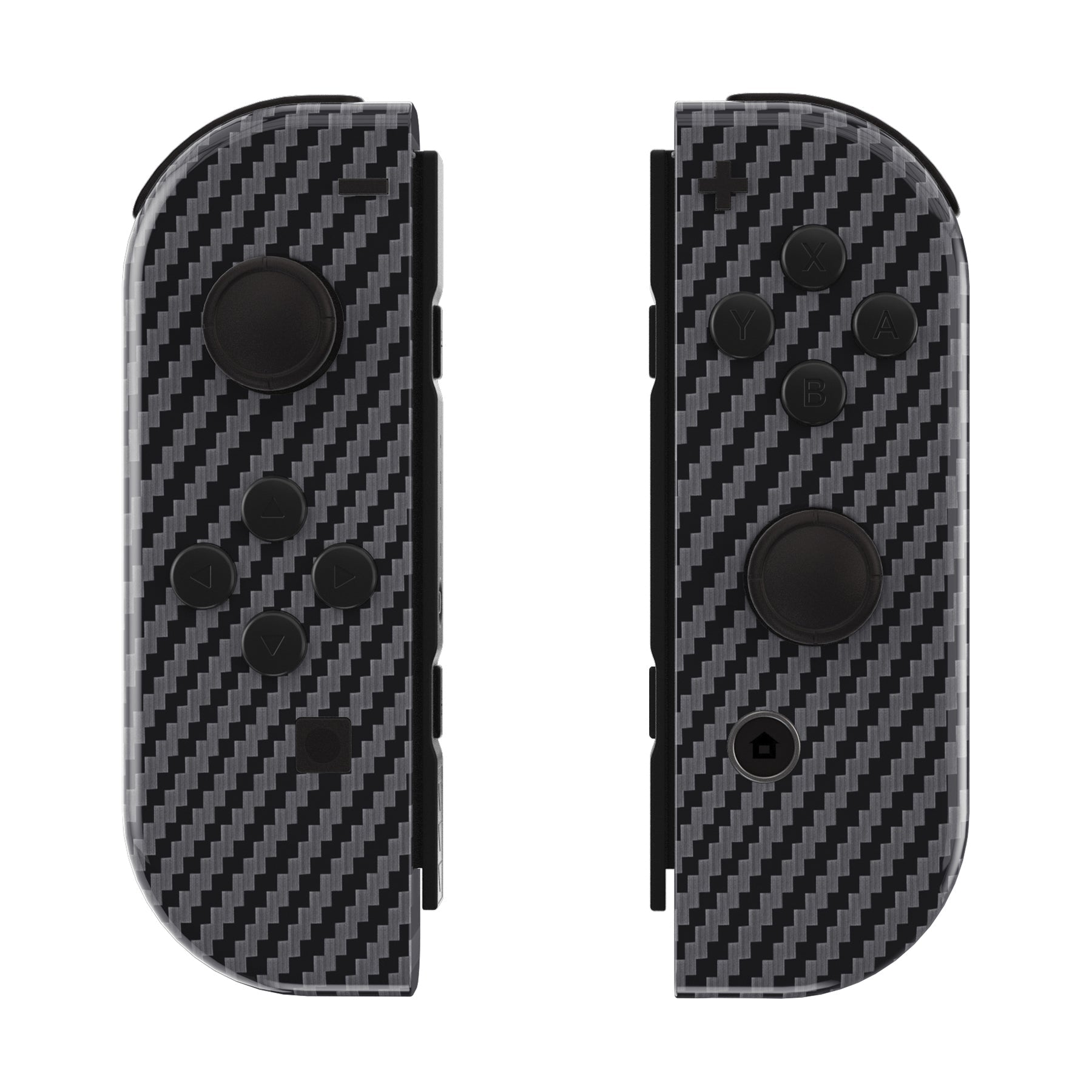 eXtremeRate Replacement Full Set Shell Case with Buttons for Joycon of NS Switch - Graphite Carbon Fiber eXtremeRate