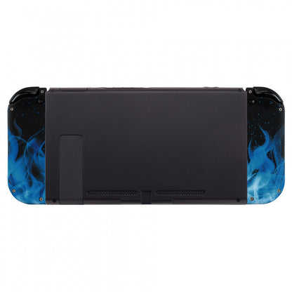 eXtremeRate Retail Soft Touch Grip Blue Flame Handheld Controller Housing With Full Set Buttons DIY Replacement Shell Case for NS Switch JoyCon & OLED JoyCon - Console Shell NOT Included - CT101