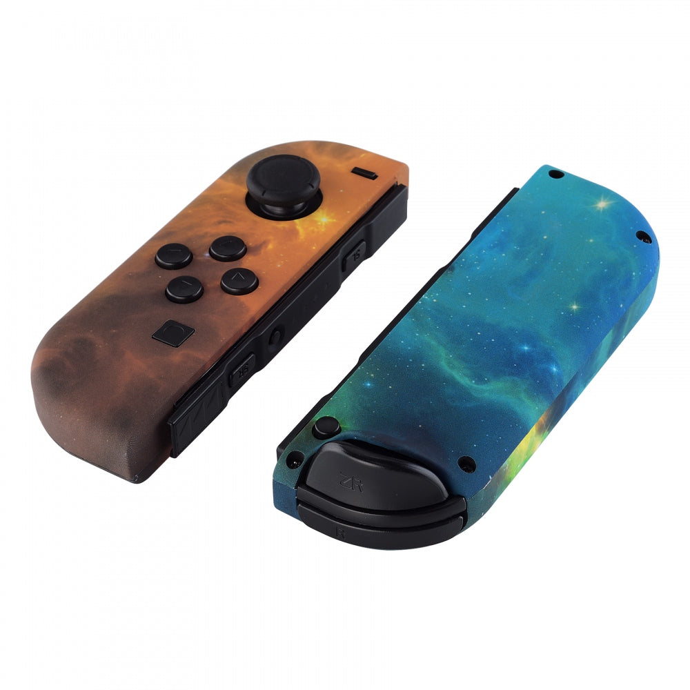 eXtremeRate Retail Soft Touch Grip Gold Star Universe Handheld Controller Housing With Full Set Buttons DIY Replacement Shell Case for NS Switch JoyCon & OLED JoyCon - Console Shell NOT Included - CT102