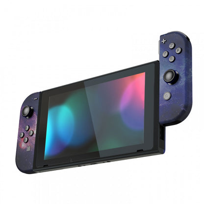 eXtremeRate Retail Soft Touch Grip Nubula Galaxy Patterned Joycon Handheld Controller Housing with Coloful Buttons, DIY Replacement Shell Case for NS Switch JoyCon & OLED JoyCon - Joycon and Console NOT Included - CT110