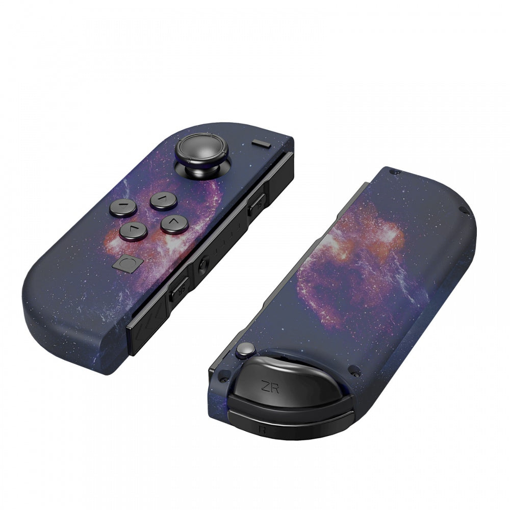 eXtremeRate Retail Soft Touch Grip Nubula Galaxy Patterned Joycon Handheld Controller Housing with Coloful Buttons, DIY Replacement Shell Case for NS Switch JoyCon & OLED JoyCon - Joycon and Console NOT Included - CT110